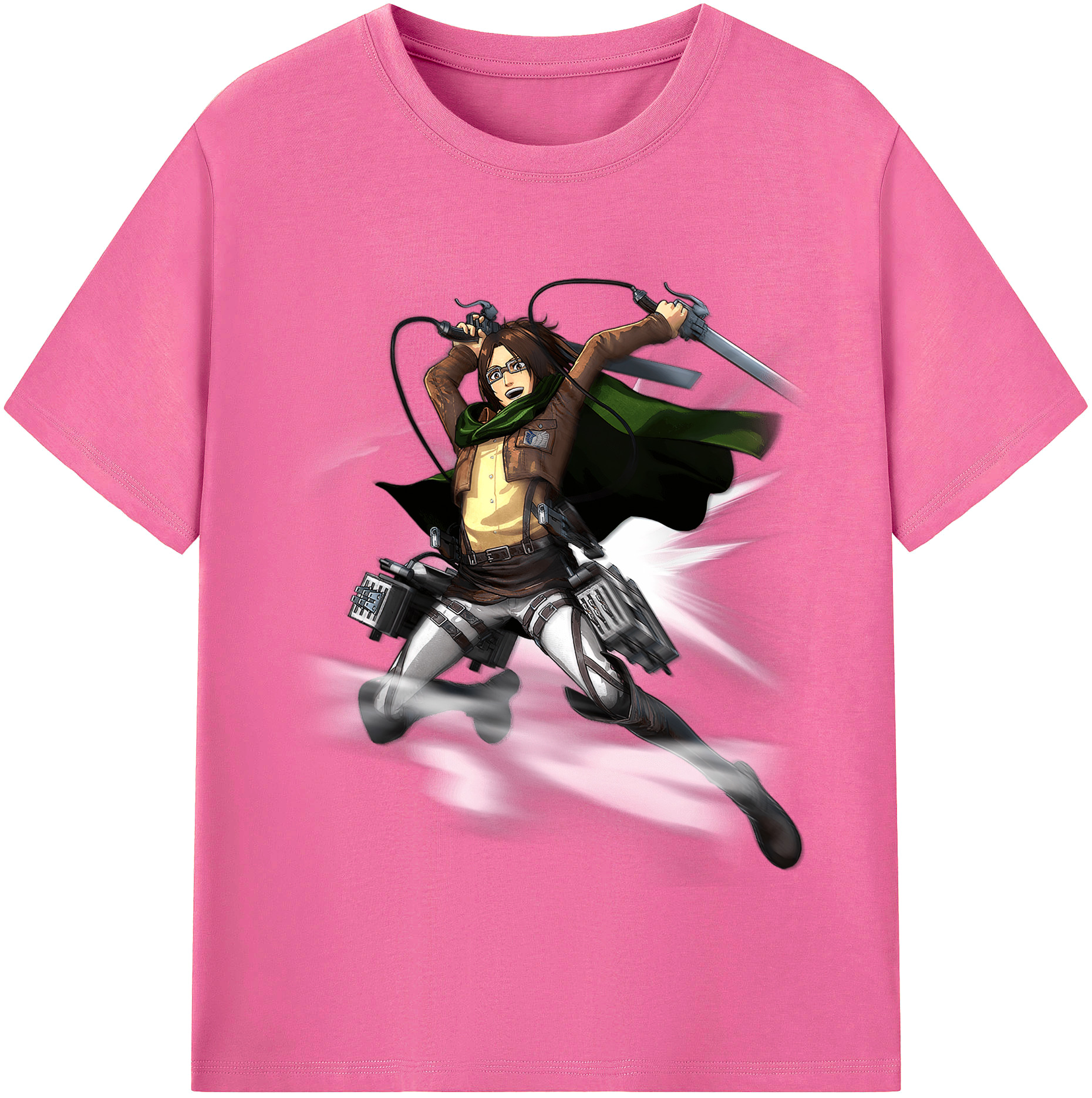 （画像用） 進撃の巨人 ハンジ·ゾエ Attack on Titan Hanji Zoe レディースカジュアルプリントTシャツ（綿100％）
